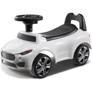 VEVOR Ride On Push Car for Toddlers, Ages 19+ Months, Racer, Sit to Stand Toy, Kids Car with Music Steering, Horn & Under Seat Storage, for Boys Girls, White
