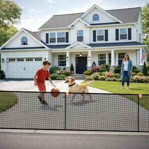 Driveway Net for Kids Safety Driveway Safety Net Barrier, Stops Basketballs from Rolling into the Street, 36 FT