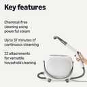 Amazon Basics Multipurpose Steam Cleaner for Home with 22 Accessories, Chemical-Free Cleaning, Powerful Steam, 51oz Tank, 1500W, White