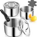 P&P CHEF Tri-Ply Cooking Pots and Sauce Pans, 9Pcs Stainless Steel Cookware Set with Removable Handle, Induction 2Qt Saucepan, 3Qt Small Pot & 4Qt Stock Pot, Oven & RV Safe to 500, Dishwasher Safe