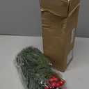 50 PCS Christmas Artificial Pine Branches with Red Berry Stems, 10" 5 Faux Cedar Stems, Artificial Cedar Branches, Fake Christmas Greenery Pine Needles Picks for DIY Craft Garland Home Decor