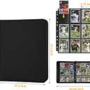 GERMUN 9 Pocket Card Binder, Premium Zip Trading Card Binder, 720 Double Sided Pocket PU Card Collection Binder, Collector Card Album, Card Folder for MTG, TCG, Sports Cards, Game Cards (Black1)