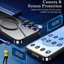 Neivi Compatible for Samsung Galaxy S25 Case with Mag-Safe, Camera Lens Protector, Galaxy S25 Transparent NonYellowing Shockproof Slim Magnetic Protective Cover for Samsung S25 5G (Black)