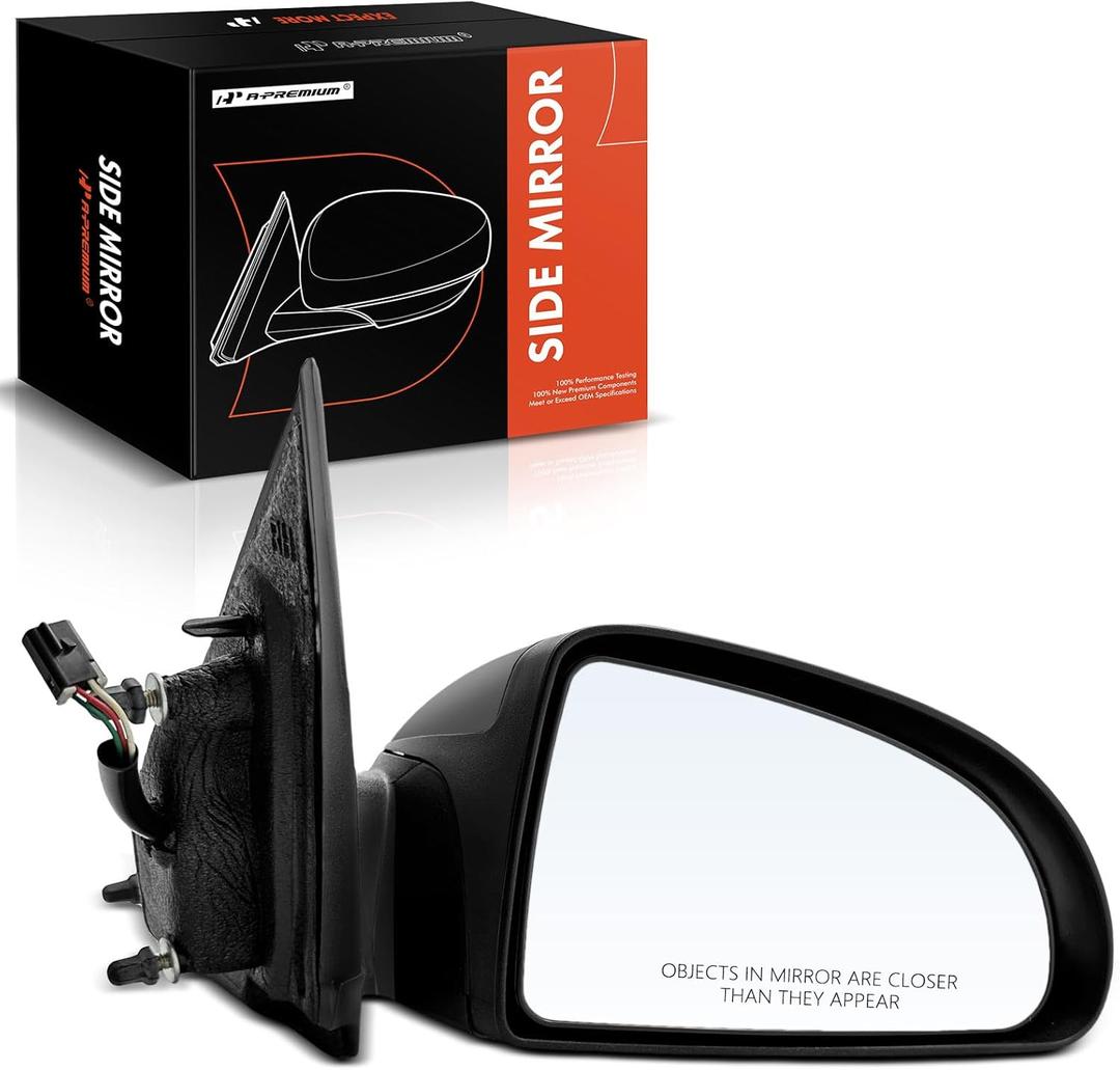 A-Premium Passenger Side Power Door Mirror - Compatible with Chevrolet Cobalt 2005-2010 - Non-Heated Manual Folding Black Outside Rear View Mirror - Replace# 25831893, Right Passenger Side 