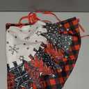 Christmas Tree Skirt 30 Inch, Tree Plaid Red Black Snowflake Xmas Tree Skirt Christmas Tree Mat for Home Party Holiday Indoor Outdoor Decorations