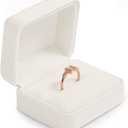 White Round Corner Ring Box PU Leather Engagement Proposal Ring Box Jewelry Ring Gift Box