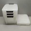 13 QT Plastic Storage Box with Lid and Latches - 6 Pack - BPA-Free, Discreet Organizing Solution, Durable Nestable Stackable Containers, Secure Pull Handle - Pearl