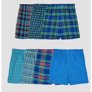 Fruit of the Loom Boys' Woven Boxer Shorts, 7 Boxers, Size Medium