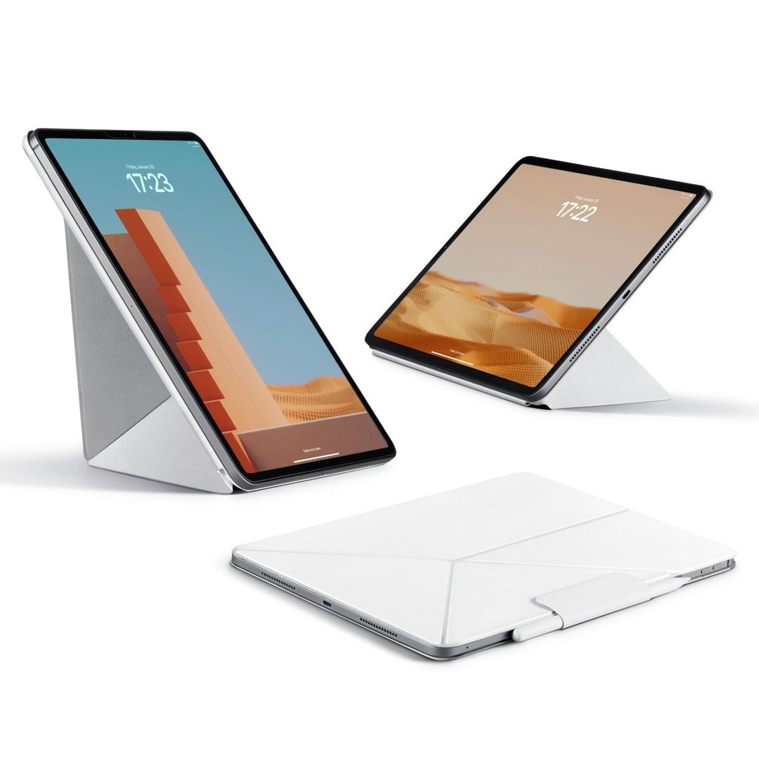 PITAKA for iPad Pro 11 Inch Case 2025/2024, Compatible with iPad Pro M5/M4, Portrait/Landscape Magnetic Case with Pencil Holder, 4 Standing Angles and - White