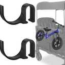 2-Pack Bike Hooks Compatible with Wonderfold W1 W2 W4 Wagon - Flexible Detachable Side Rack Hangers - 30 LBS Capacity Bike Accessories (Black)