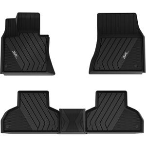 3W Floor Mats Custom Fit for BMW X5 (F15) 2014-2018 / BMW X6 (F16) 2015-2019, All Weather TPE Floor Liner for BMW X5 X6 1st & 2nd Row Accessories Car Mats
