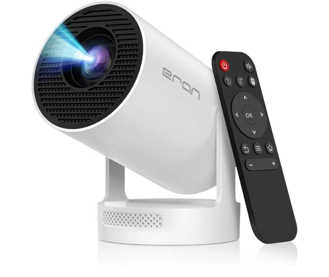 Electric Focus]Mini Portable Projector with 4K Support, Bluetooth 5.4 WIFI6, 5watt Sound Base Speaker, 260 ANSI, Android 11, 210° Rotation , Auto Keystone Correction Video Projector HY300 PLUS