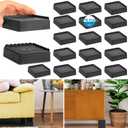 Bed Risers 1 inch, 2 inch, 3 inch, 4 inch Heavy Duty, Adjustable Furniture Riser for Table Desk Couch Sofa Chair Recliner Leg Frame Dorm, Stackable Bed Raisers Blocks (Black 8 Pack, 1+1 inch)