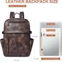 Leather Laptop Backpack for Women, 15.6 Inch Laptop Travel Backpack Purse Large Capacity Computer Bag, Casual Daypack Nurse Bag College Bookbag for School, Coffee