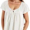 Women Summer Tie Front Tank Tops 2026 Sleeve Babydoll Tops Casual Loose Fit Going Out Shirt