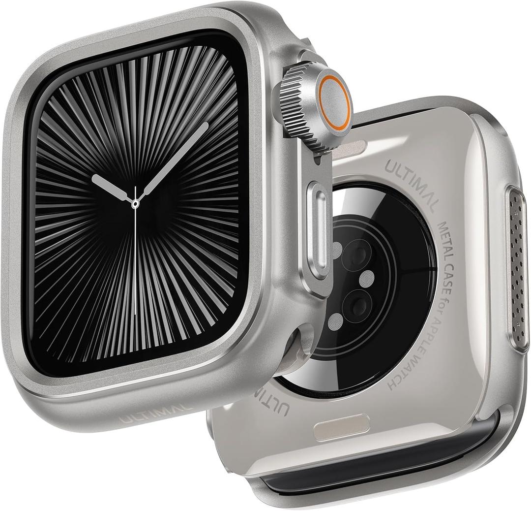ULTIMAL Metal Case Compatible with Apple Watch Series 11/10 46mm with Back Cover, Military Grade Shockproof Protective Case, Rugged Cover for iWatch 46mm (Silver)