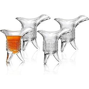 QUAFFER Soju Shot Glasses (Set of 3) – Retro Emperor Style Shot Glass - Soju Whiskey Baijiu - Perfect for Parties, Bars, Events, Home Bar