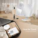 HUONUL Makeup Mirror, Gifts for Mom Mothers Day, Vanity Mirror with Lights, 2X/3X/10X Magnification, Touch Control, Trifold, Dual Power Supply, Birthday Gifts for Women, Girls, Dorm Room Essentials