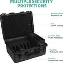Pistol Case Holds 5 Handguns and 11 Magazines, TSA Approved Hard Shell Gun Cases for Handguns, 16 Inches Custom Pre-cut Foam Waterproof Handgun Case