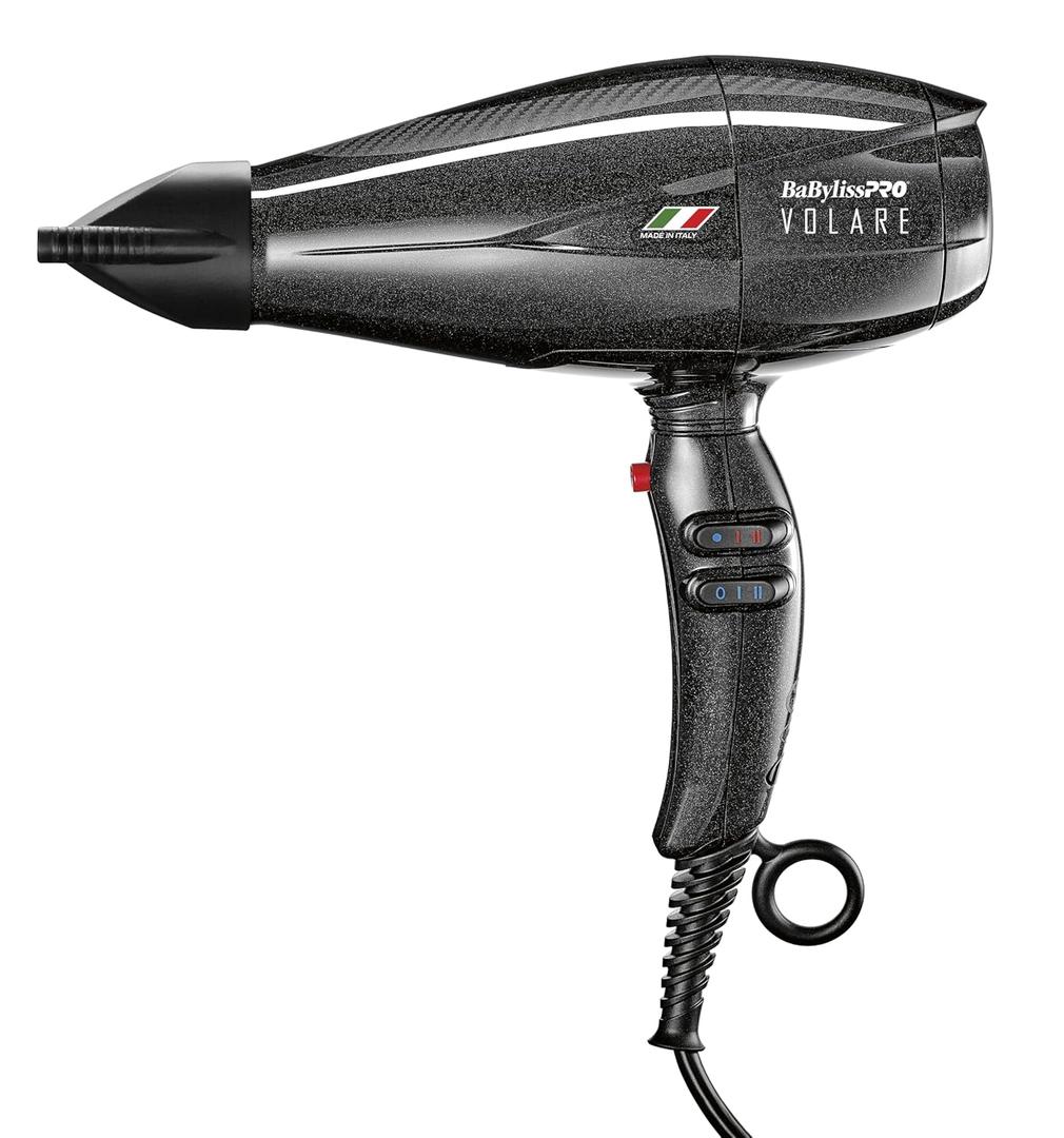 BaBylissPRO Nano Titanium Italian Volare Hair Dryer - Professional 2000 Watt Blow Dryer (Black)