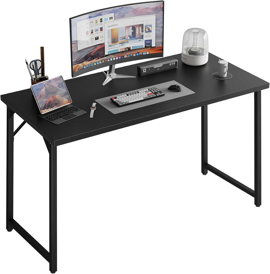 40 inch Computer Desk, Small Home Office Desk Study Writing Kid Table, Simple PC Gaming Desk, Adjustable Feet, Black