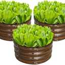 SnugNiture 3 Pcs 2x2x1ft Round Galvanized Raised Garden Bed Kit Outdoor, Metal Planter Box for Planting Plants Vegetables, Brown