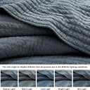 WDCOZY 100% Cotton Oversized King Size Quilt Set - Dusty Blue California Cal King Striped Pick Stitch Soft Lightweight Bedspread, Textured Like Linen, Farmhouse Country Rustic Coverlet, 3 Pieces