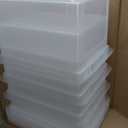 IRIS USA File Box, Plastic File Organizer with Lids for Letter/Legal File, Portable Document Box For Moving, Storage Bin with Durable and Secure Lid, Stackable Nestable BPA-Free, Clear 35 Qt. 4 Pack