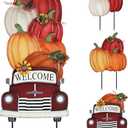 YEAHOME Fall Decorations Outdoor,Multiple Stacked Pumpkin Truck Decorative Garden Stakes for Fall Decor, Autumn Metal Yard Signs for Home Outside Garden Lawn Porch, Thanksgiving Decorations Outdoor
