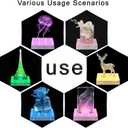 LARDUX Square LED Light Base with Remote -5 Inch Multicolor Display Pedestal Light Base for Effiel Tower Vase Crystal Glass Art LED Pedestal Base - Charging USB or Battery Powered