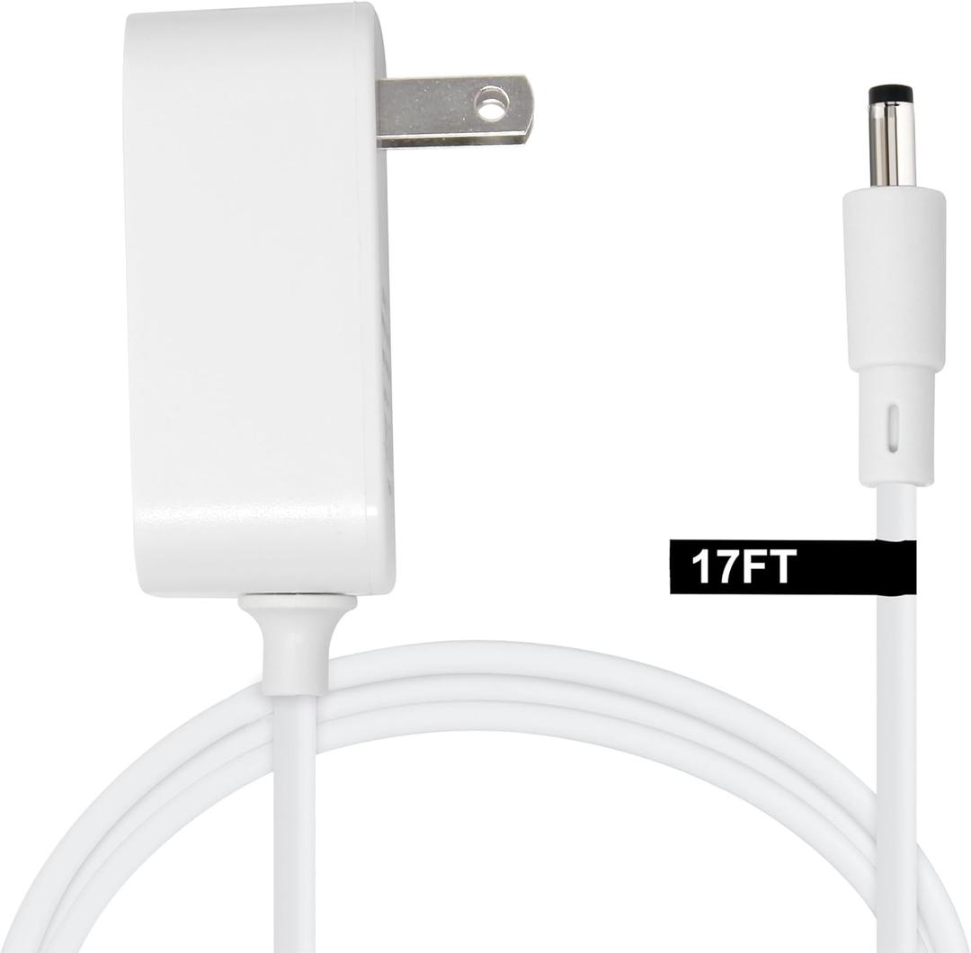 15W Extra Long Power Adapter Compatible with Amazon Echo Dot (3rd, 4th & 5th Generation), Amazon Echo Pop, Amazon Echo Pop Kids (17-Foot)