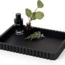 Concrete Decorative Tray for Coffee Table Decor, 14" Coffee Table Tray Ottoman Tray Table Centerpieces, Rectangular Modern Decorative Trays for Home Decor, Living Room, Entry, Black (14" x 10" x 1.5")