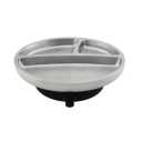 Avanchy Open Baby Plates with Suction – Stainless Steel Divided Plates for Toddlers, BPA-Free, Dishwasher Safe, Unbreakable, Non-Toxic, 100% Silicone Suction – Black