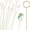 10 Pcs Metal Floral Place Card Holder, 12.2 Inches Flower Card Holder Gift Card Bouquet Kit for Bouquet Holder Wedding Party Birthday Party (Round)