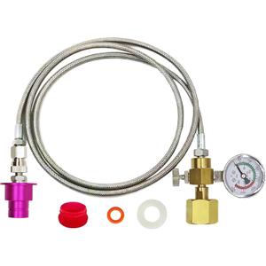 Soda Terra Maker Co2 Adapter,Co2 Quick Connect Adapter Hose with 3500psi Pressure Gauge,Compatible with Duo/Art/Terra/Gaia/AQUA FIZZ Pink Cylinder Soda Water Machine (60in)
