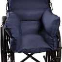 DMI Comfort Wheelchair Cushion & Pad with Side Supports, Recliner & Wheelchair Seat Cushion, Padded Back & Arm Supports, Seat Size 16" x 22", Expands to 44" Wide, Navy, 1 Count
