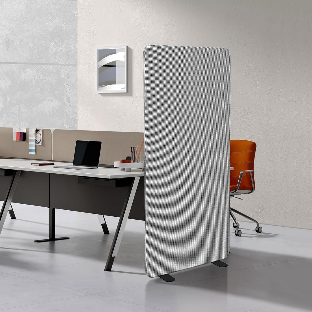 65" 29" Standing Room Dividers Panel, Office Partitions, High-Density Fabric, Heavy-Duty Steel Pipe, Privacy Divider Panel Wall for Office, Home, Study, Video Conference, Gray