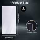 4 Pcs Polycarbonate Clear Plastic Sheet, 24" X 48" X 1/8"