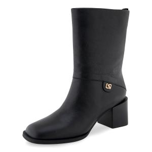 Aerosoles Women Oro Black Leather 7.5 Medium (Black)