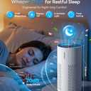 Air Purifiers for Home Large Room Cover Up to 1500 Ft² with True HEPA Filter, 20dB Sleep Mode, 360° Air Intake & Outlet, Air Cleaner for Bedroom Pets, 7 Color Light, HAP604, Off-White