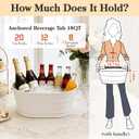 Galvanized Metal Beverage Tub for Parties - 4.5 Gallon Ice Bucket Drink Cooler with Handles, Mimosa Bar Supplies for Wine, Champagne, Beer, Cocktails and Soda, White, 18" x 11.5" x 7.5"