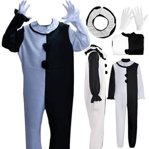 Adult Cosplay Costume Outfits Jumpsuit Anime Black White Bodysuit for Halloween Size XL