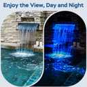 All-in-1 Pond Waterfall Kit with LED Light, 18-inch Stainless Steel Spillway with 800GPH Pump Filter Box, 3-Stage Filtration Outdoor Waterfall for Water Feature, Garden, Backyard, Pool
