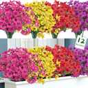 Ouddy Decor 12 Bundles Artificial Flowers for Outdoors Fake Silk Flowers UV Resistant Faux Plastic Plants for Indoor Outdoor Vase Box Garden Porch Window Box Home Spring Summer Decor, Multicolor
