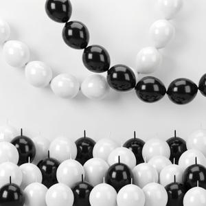Black and White Quick Link Balloons, 100PCS Latex Linking Balloons for Making Balloon Wall Balloon Arch Balloon Chains and Wedding Birthday Baby Shower Engagement Graduation Party Decorations (6inch)