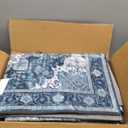Kitchen Rugs Sets 3 Piece with Runner, Washable Non Slip Soft Boho Kitchen Mats, Low Pile Stain Resistant Carpet for Hallway, Laundry Room, Entryway (20"x32"+20"x48"+20"x59", Navy Blue)