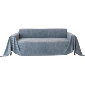 VClife Jeans Blue Couch Cover for 3 Cushion Couch Sofa Thick Chenille Sofa Covers for L Shape Sofa Durable Anti-Slip Sectional Sofa Cover with Tassel Pet-Friendly Sofa Slipcover for Dog Cat 71"X134" (2# Blue Herringbone)
