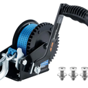 AC-DK 1600lbs Heavy Duty Boat Trailer Winch with 26FT Strap, 2-Way Ratchet & 4:1 Gear Trailer Winch, Portable Hand Crank Winch for Boat, Truck, Trailer, RV, ATV, Jet Ski