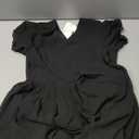 Girl's Ruffle Sleeve V-Neck Chiffon Flared Hemline Midi Dress Kids Formal Party Wedding Guest Bridesmaid Gown, 9-10 Years, Black