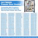 Upgraded 241786009 241786013 Refrigerator Door Gasket, Compatible With Frigidaire/Electrolux/Kenmore/Crosley Side By Side Freezer Door Seal,Replaces 241569805 5304439531 7241786001-62"x 18.58" Black